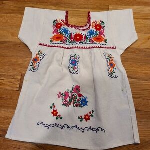Artesanias Mickey Traditional Mexican Huipil Embroidered Dress